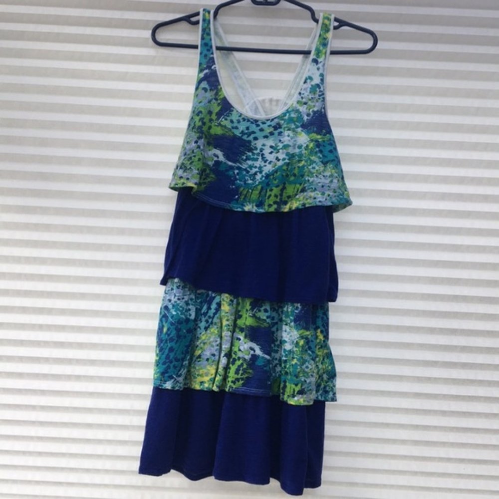 Blue Green Patterned Dress
